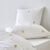 Linge de lit blanc brodé feuillage Colombine® (blanc)