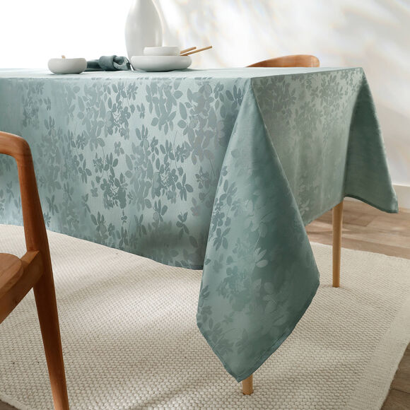 Nappe damass&eacute;e feuillages (eucalyptus)