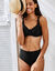 Bas de maillot de bain maxi taille haute maille nid d'abeille Vilorio (noir)
