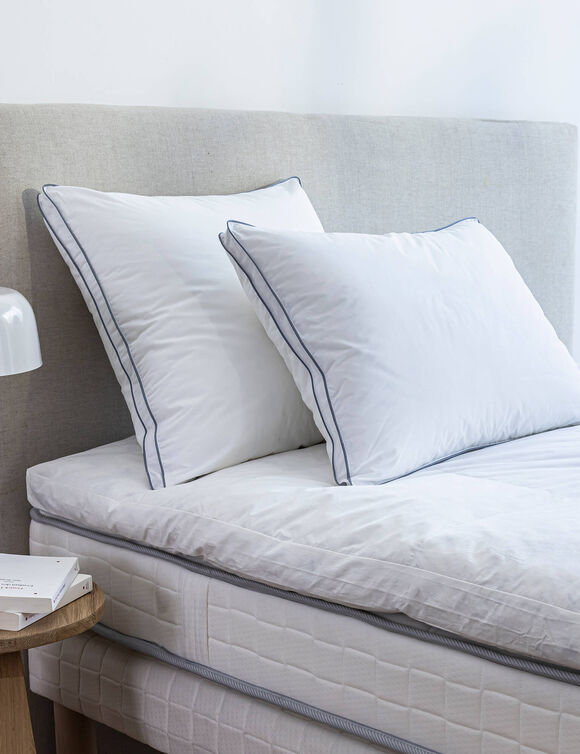 Oreiller percale coton Qualigel moelleux (blanc)