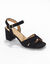 Sandales à talon brides croisées (noir)