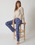 T-shirt pyjama manches longues motif floral imprimé (sable) T-shirt pyjama manches longues motif floral imprimé (sable)