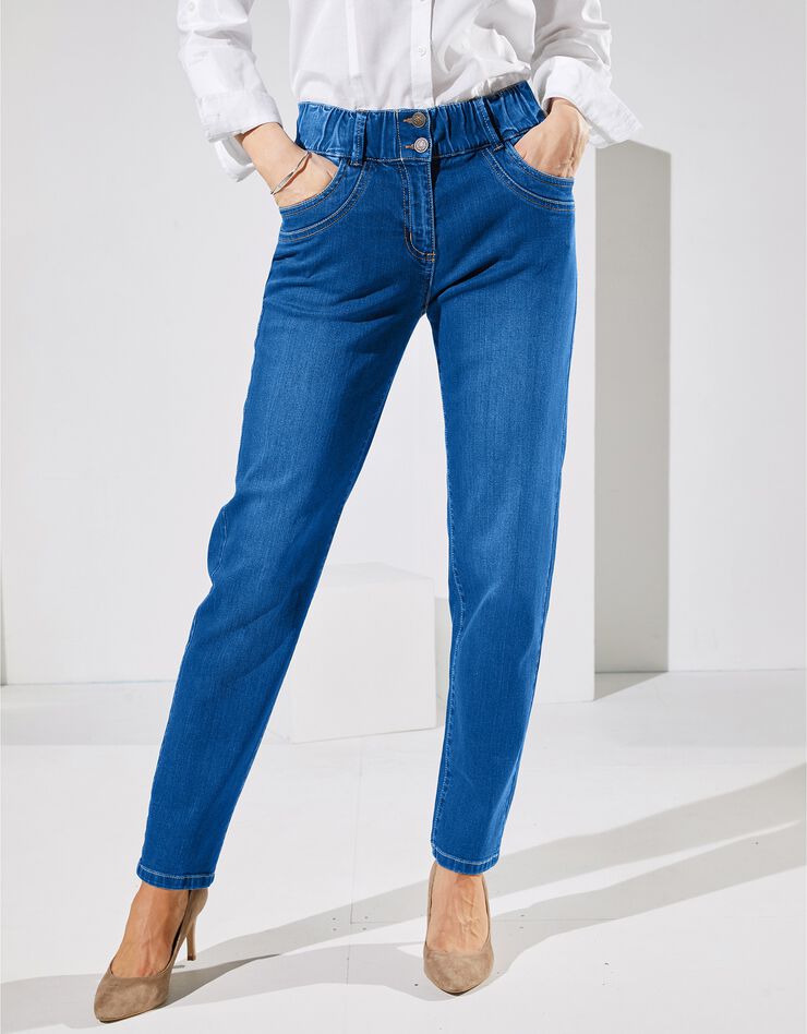 Jean coupe mom taille élastiquée stretch (stone) Jean coupe mom taille élastiquée stretch (stone)