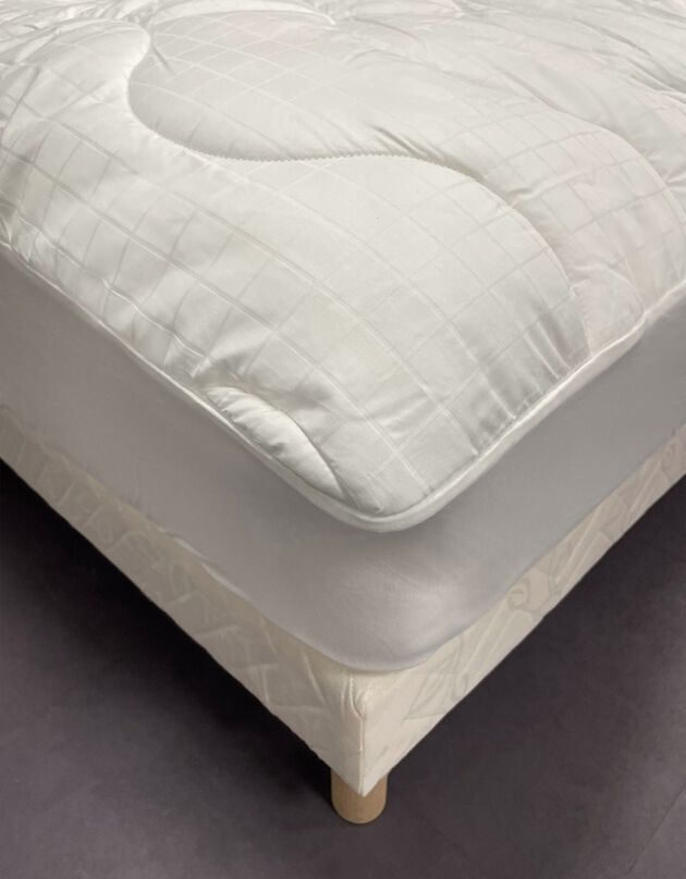 Surmatelas Luxe Royal enveloppe satin de coton (blanc)