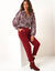 Pantalon 7/8ème, velours (bordeaux)