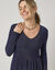 Robe courte évasée en maille brillante, manches longues (bleu dur)