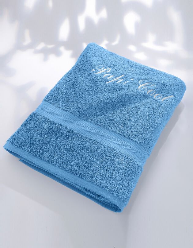 Serviette éponge personnalisable confort moelleux (bleu jean)