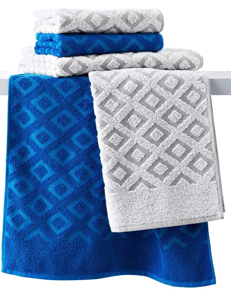Serviette en éponge jacquard (bleu / turquoise) Serviette en éponge jacquard (bleu / turquoise)