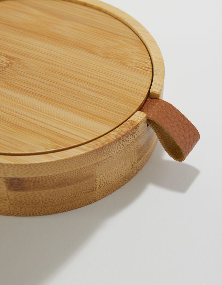 Boîte de rangement avec miroir de maquillage (bois)