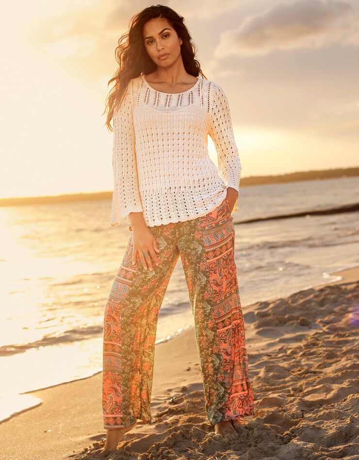 Pantalon large imprimé (kaki) Pantalon large imprimé (kaki)