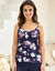 Pyjama pantacourt en viscose imprimée (marine / blanc)