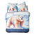 Linge de lit imprimé Ben en coton (bleu)