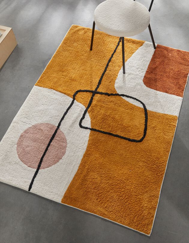 Tapis grand format imprimé rétro - rectangulaire (multicolore)