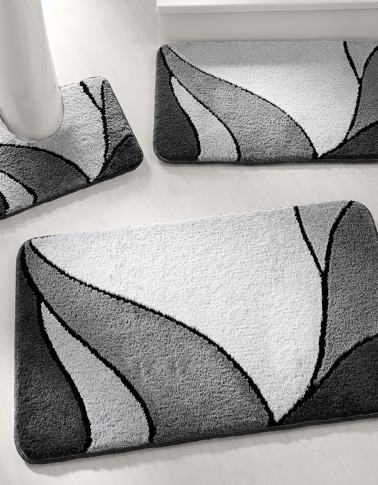 Tapis de bain motif végétal (gris) Tapis de bain motif végétal (gris)