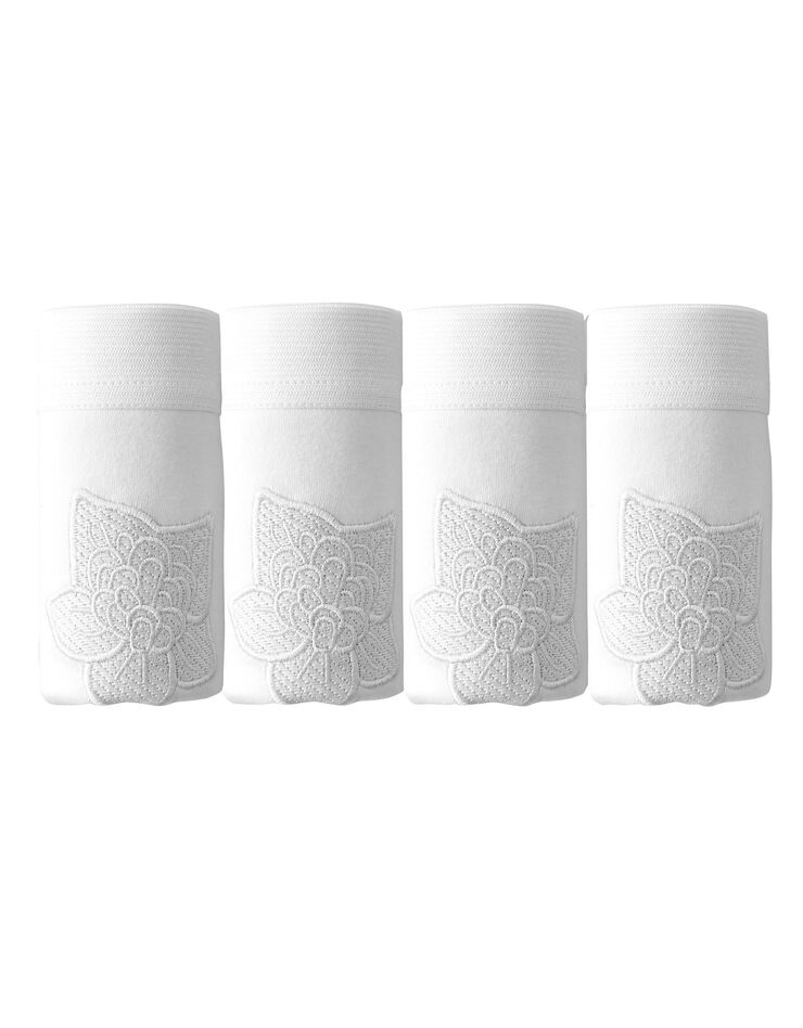 Culotte maxi brodée - lot de 4 (blanc) Culotte maxi brodée - lot de 4 (blanc)