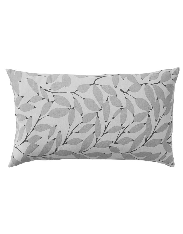 Housse de coussin imprimé feuilles - lot de 2 (gris)
