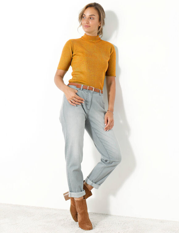 Pull Col Montant Promod - Taille 40 - Gris Maille - Occasion Très Bon état