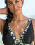 Maillot de bain 1 pièce forme foulard (noir / vert)