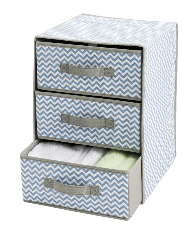 Cube 3 tiroirs tissu (gris)