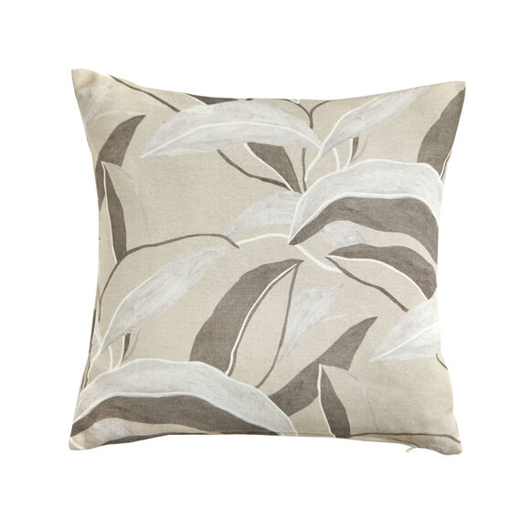 Housse de coussin imprim&eacute; feuillage - lot de 2 (sable)