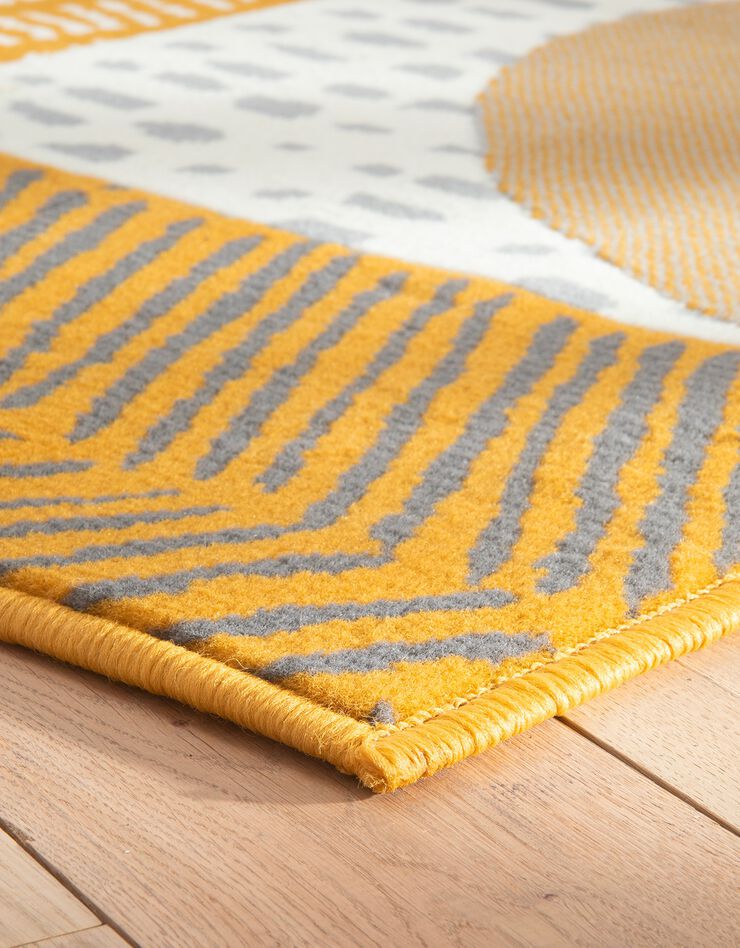 Tapis décoratif motif géométrique (moutarde)