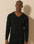 T-shirt sous-v&ecirc;tement homme col V manches longues chaleur mod&eacute;r&eacute;e - lot de 2 (noir)