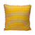 Coussin imprim&eacute; bicolore galon &eacute;cailles (jaune / blanc)