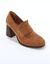 Mocassin à talon croûte de cuir (caramel)