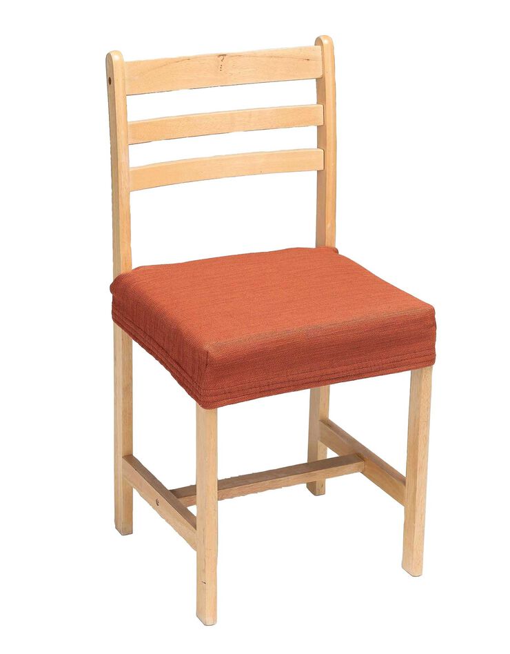 Housse chaise unie extensible - housse intégrale ou assise seule (paprika) Housse chaise unie extensible - housse intégrale ou assise seule (paprika)