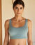Brassière sans armatures coton stretch et dentelle  (bleu grisé)