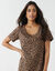 Robe longue imprim&eacute; l&eacute;opard (taupe / noir)