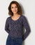 T-shirt imprim&eacute; manches longues en coton biologique(**) (marine)