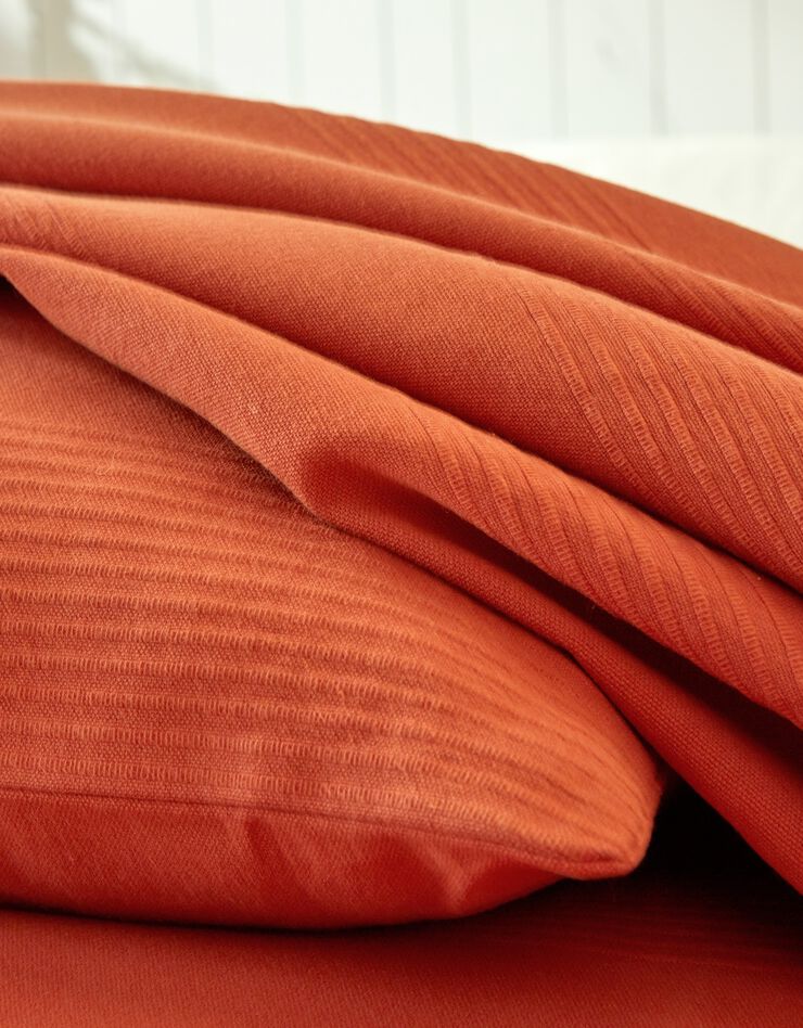 Jeté de lit uni tissé coton (terracotta) Jeté de lit uni tissé coton (terracotta)