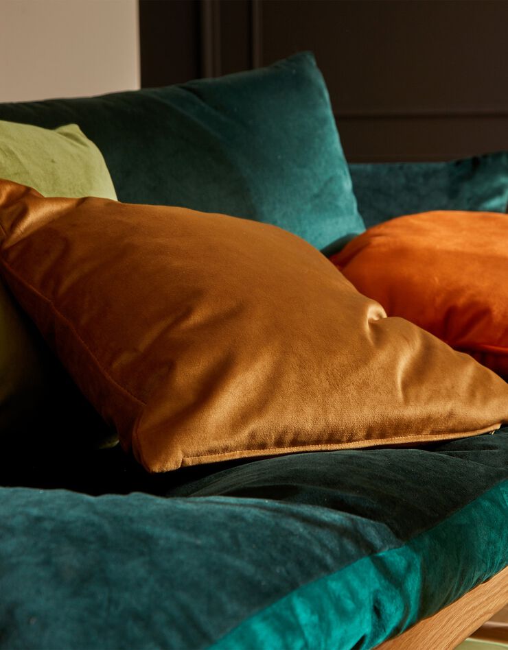 Long coussin de sol velours (vert)