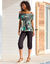 T-shirt épaules dénudées, imprimé (noir / kaki)
