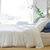 Linge de lit uni dentelle coton (blanc)