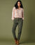Blouse volantée imprimée, crépon (écru / miel)