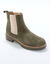 Boots chelsea croûte de cuir, semelle crantée épaisse (kaki)