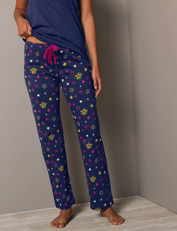 Pantalon de pyjama imprimé étoiles Estrella - coton (marine)
