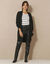 Gilet long porter ouvert, col V (noir)
