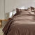 Linge de lit uni coton  (taupe)