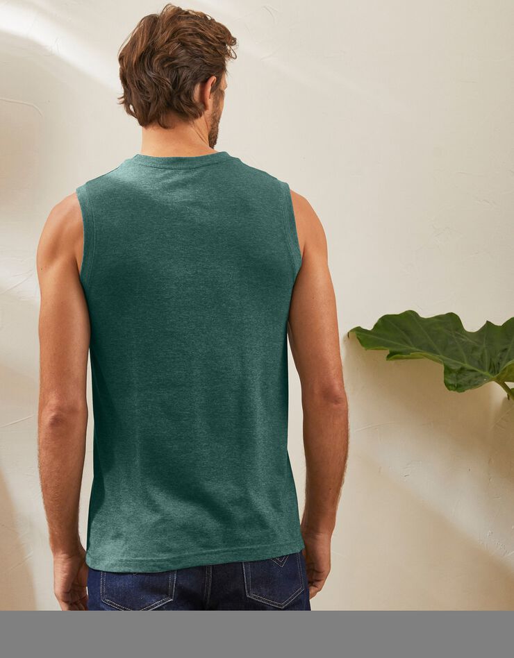 T-shirt col rond sans manches - lot de 3 (CH AZUR + tilleul + vert)