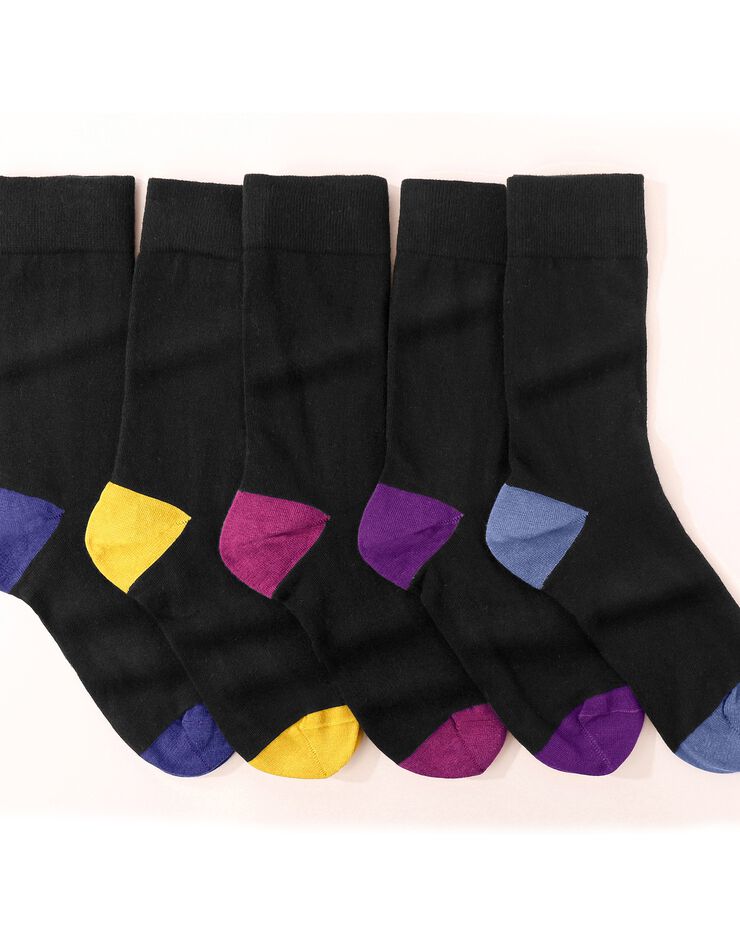 Mi-chaussettes fantaisie - lot de 5 paires (noir) Mi-chaussettes fantaisie - lot de 5 paires (noir)