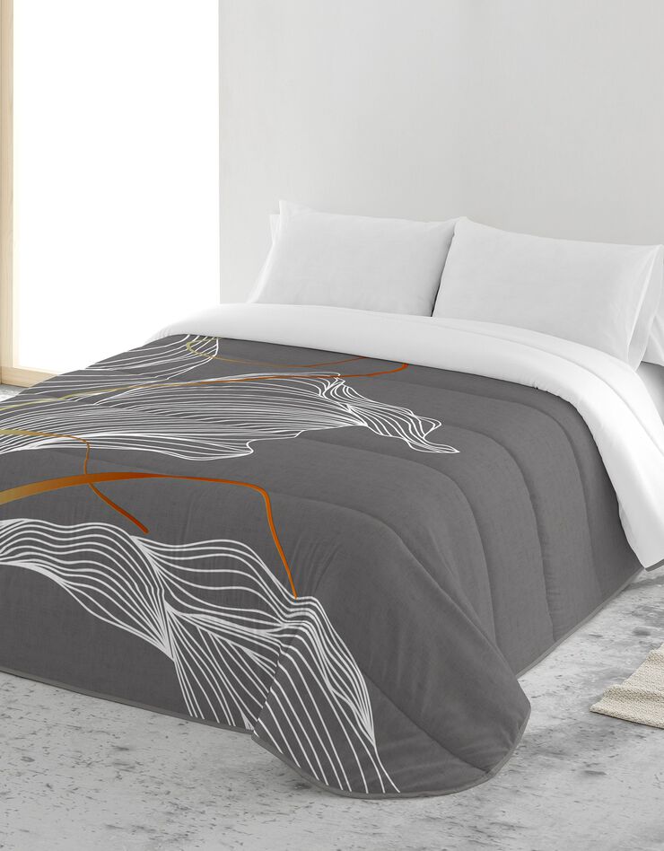 Couette microfibre imprimée vent 200 g/m² (gris)