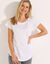T-shirt col rond, manches courtes (blanc)