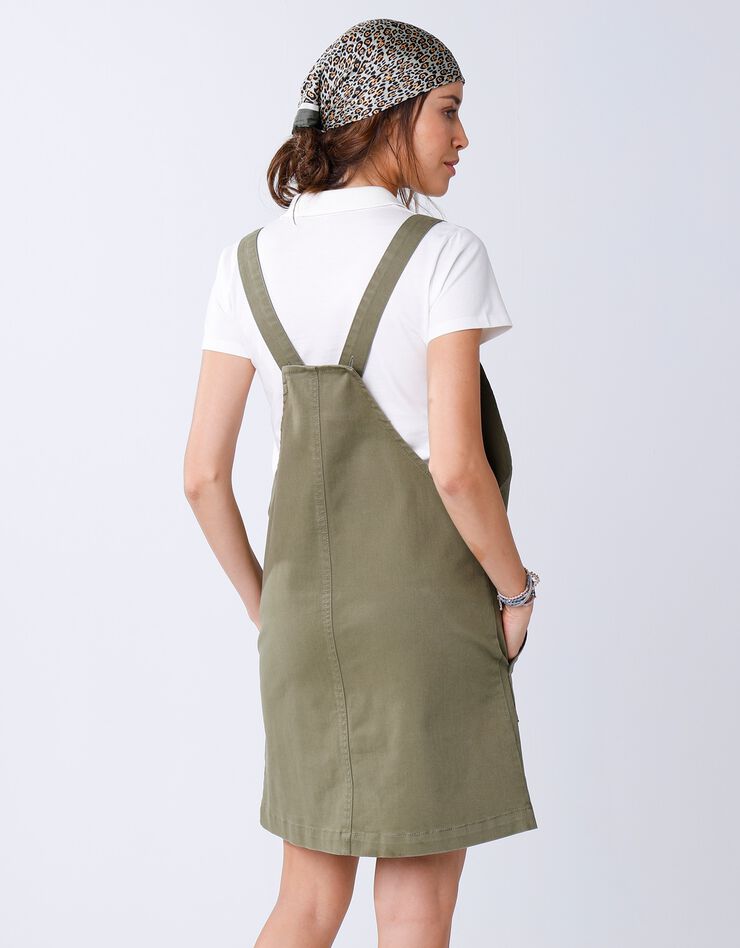 Robe chasuble denim stretch (kaki)