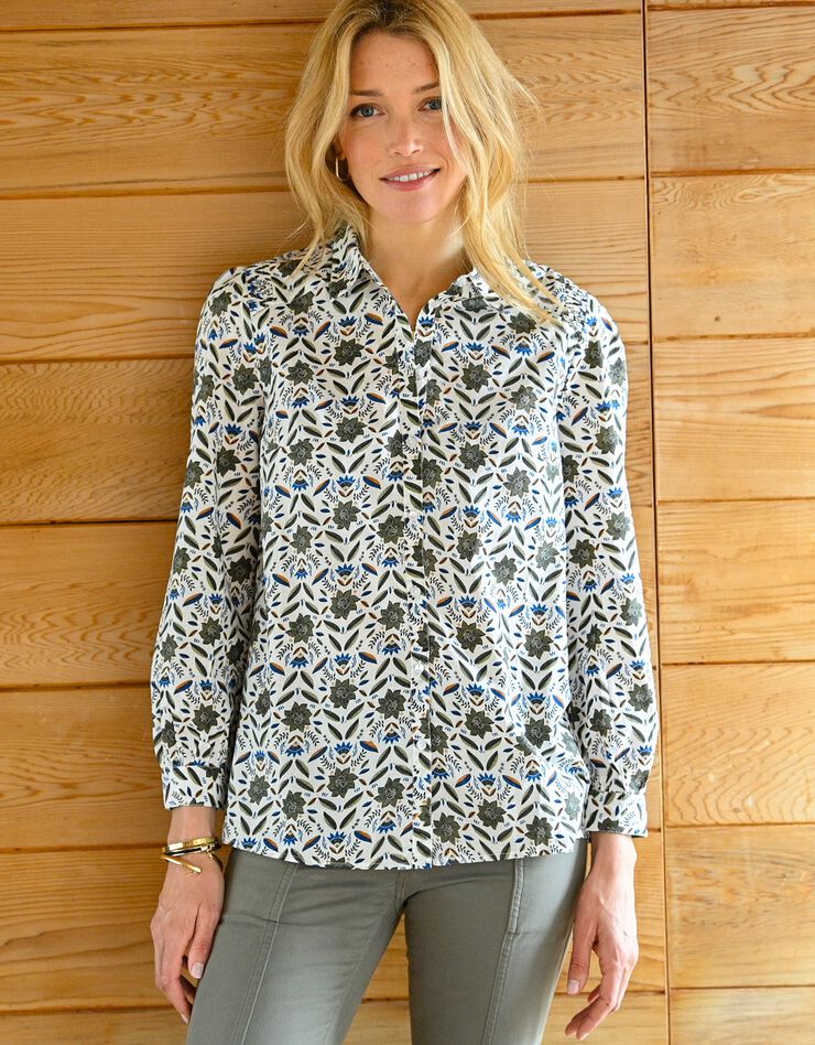 Chemise boutonnée imprimée (écru / bronze) Chemise boutonnée imprimée (écru / bronze)