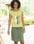 T-shirt imprimé placé (vert anis)