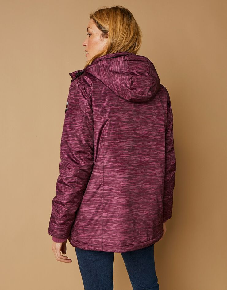 Parka imperméable doublée polaire imprimée chiné (violine) Parka imperméable doublée polaire imprimée chiné (violine)