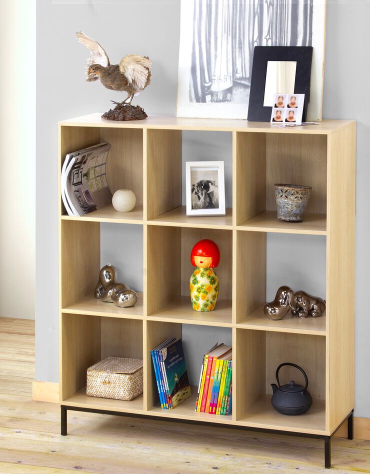 Etagère de rangement STOCKIES - 9 cases (naturel)